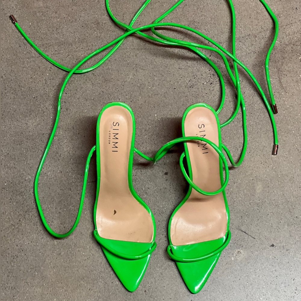 Simmi London Neon Green Strappy Heels